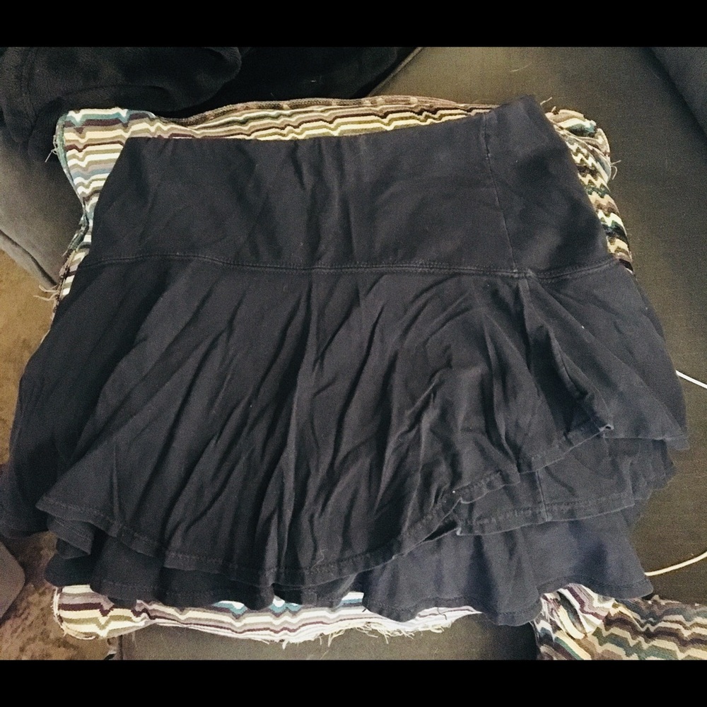 Cute black layered girls mini skirt